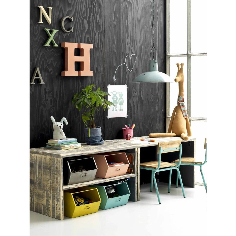 Metalen opbergbak zwart