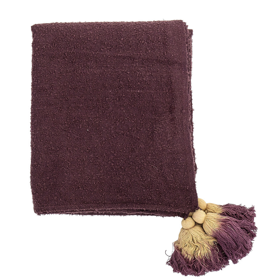 Acryl plaid paars met franjes