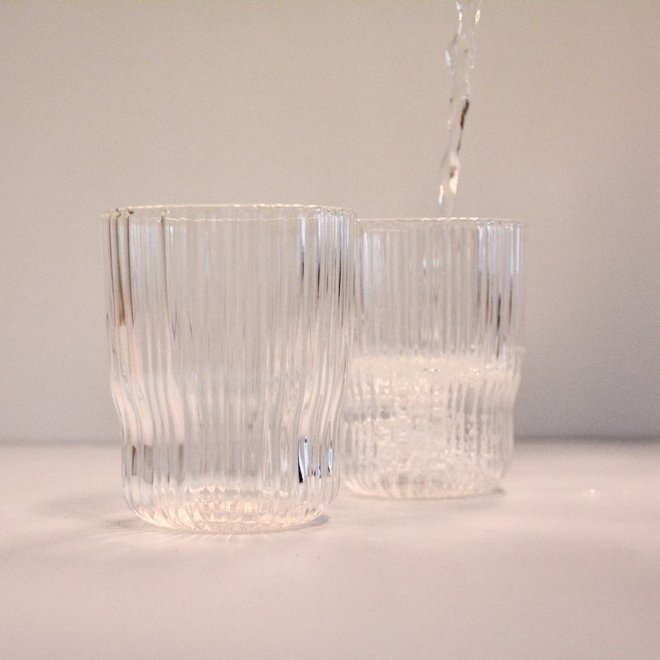 Drinkglas met ribbels, 10 cm