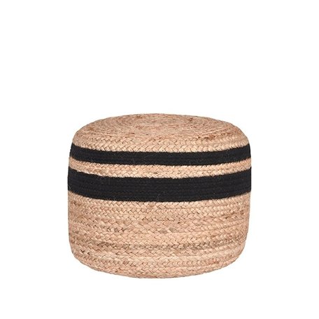Poef jute zwart