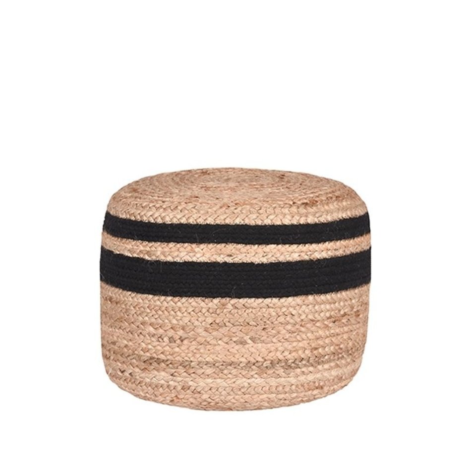 Poef jute zwart