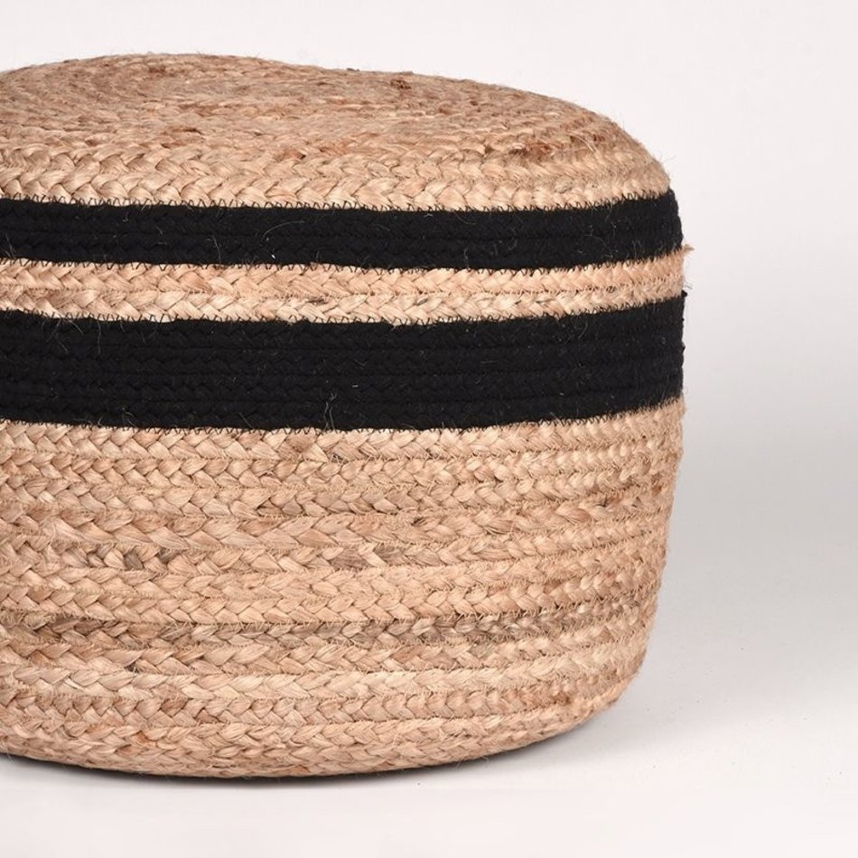 Poef jute zwart