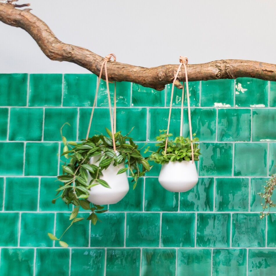 Witte hangpot 'Skittle' - klein