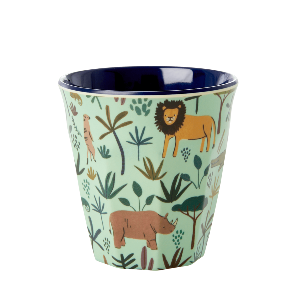 Bekerset "Jungle Print" blauw (small)