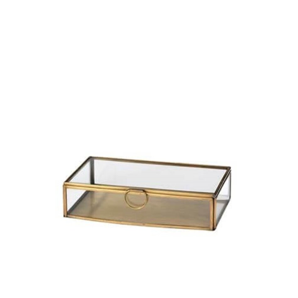 Opbergbox Janni glas en messing 13x5