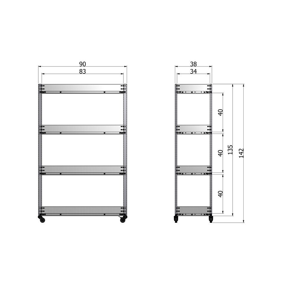 Huib trolley eiken/metaal