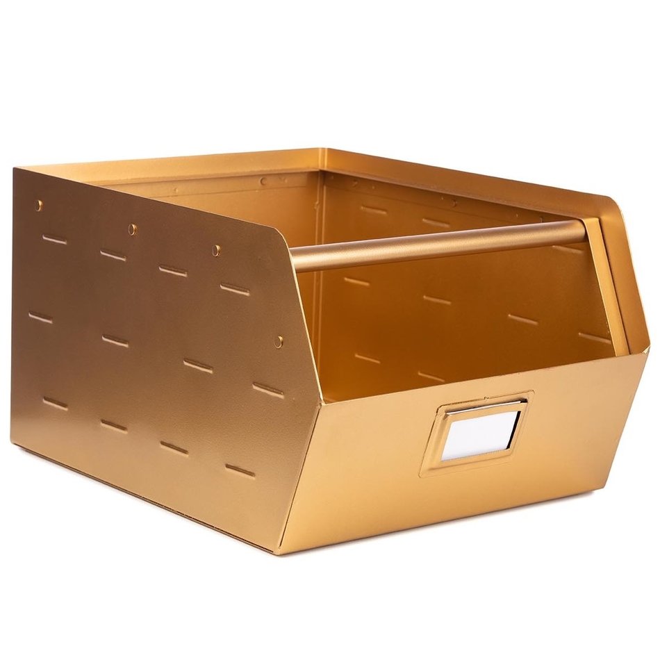Metalen opbergbak goud