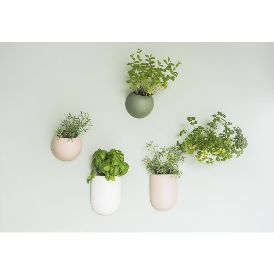 Wandpot Oval wit (lang)