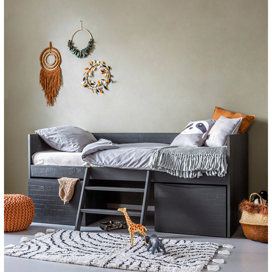 Zacht kleed 'Berber' zwart wit