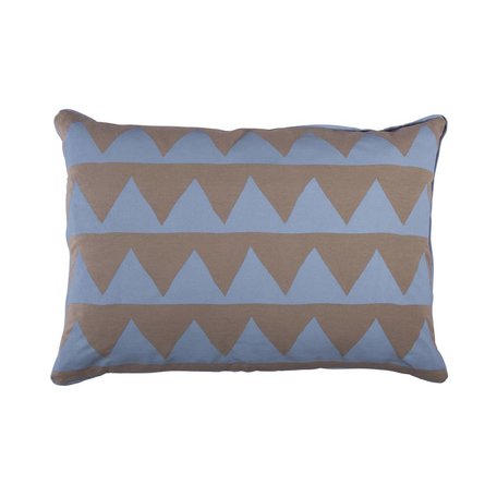 Kussen zigzag blauw