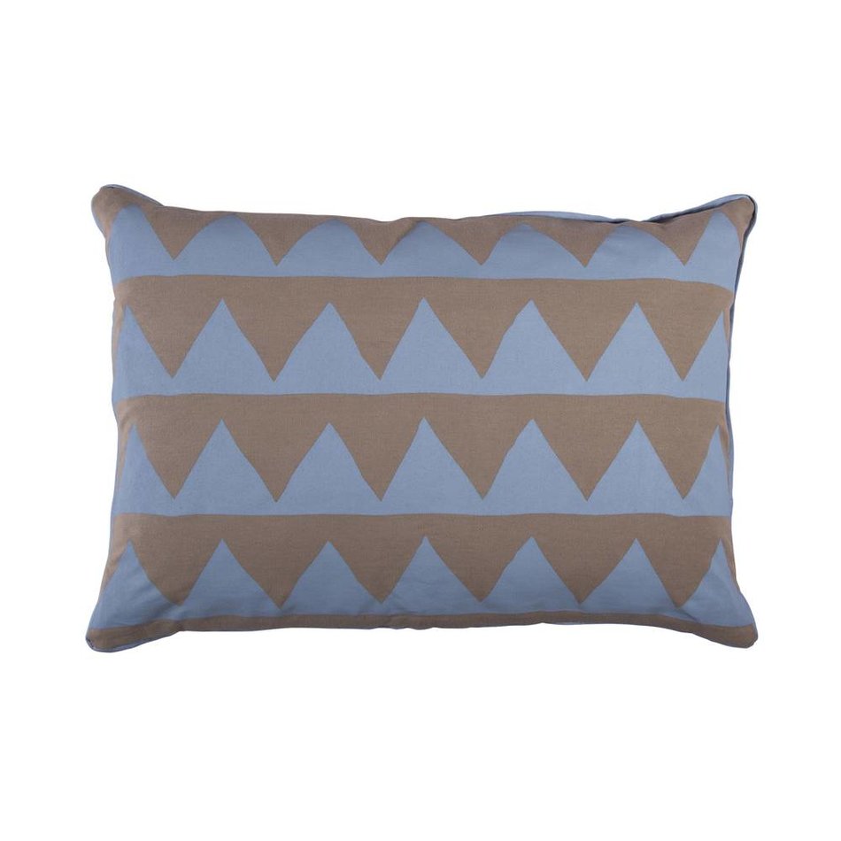 kussen zigzag blauw