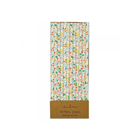 Papieren rietjes bloemenprint