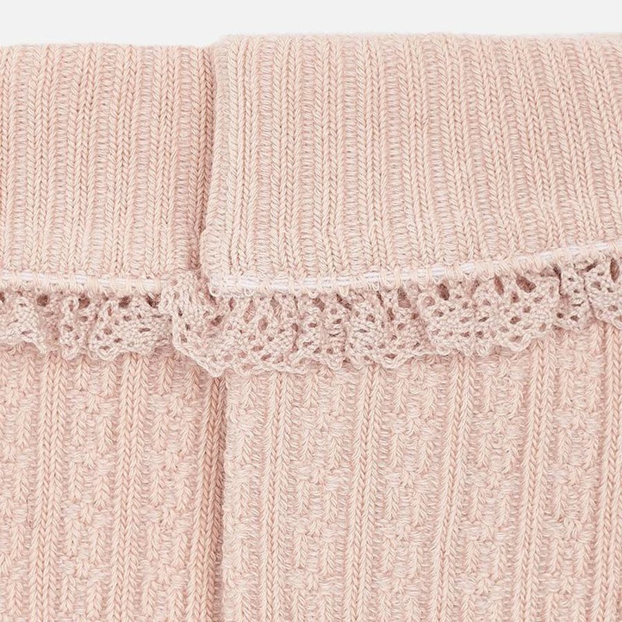 Roze gebreide kabel kniekousen - Mayoral