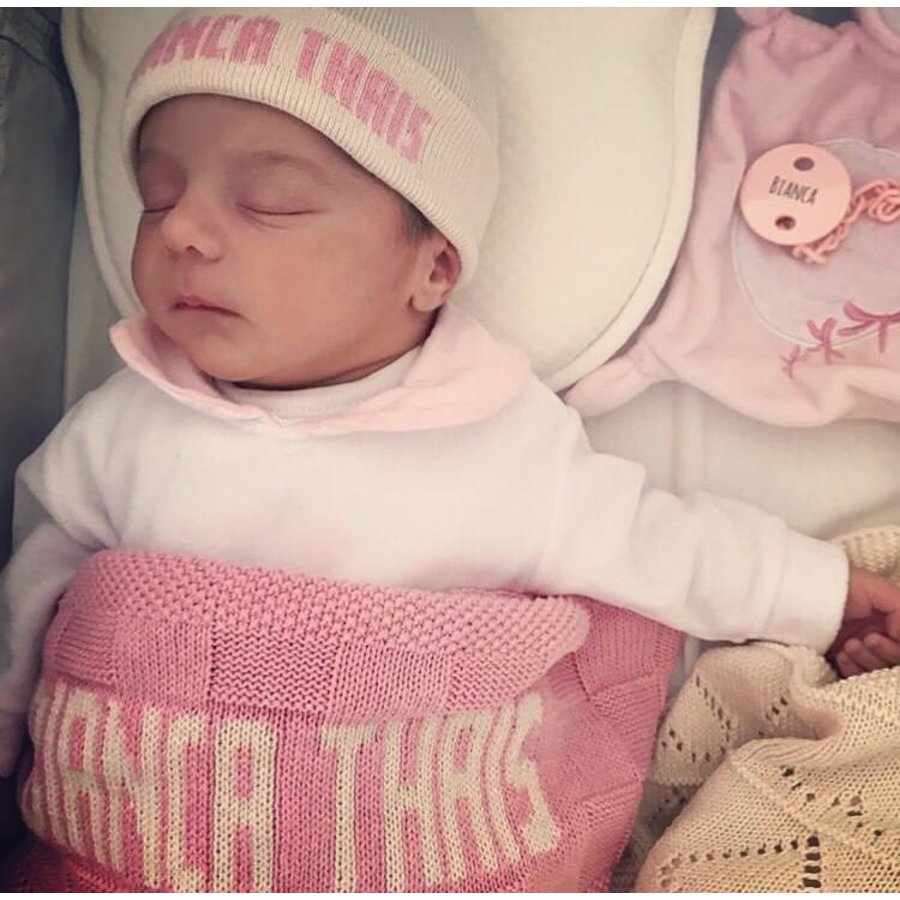 Set: gepersonaliseerde deken & gepersonaliseerde muts