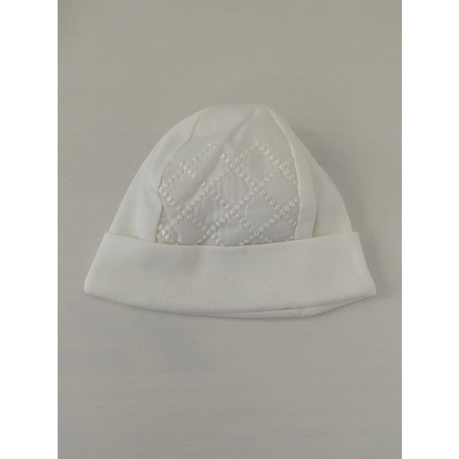 Off white mutsje met ruit patroon - Pureté