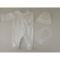 Off white mutsje met ruit patroon - Pureté