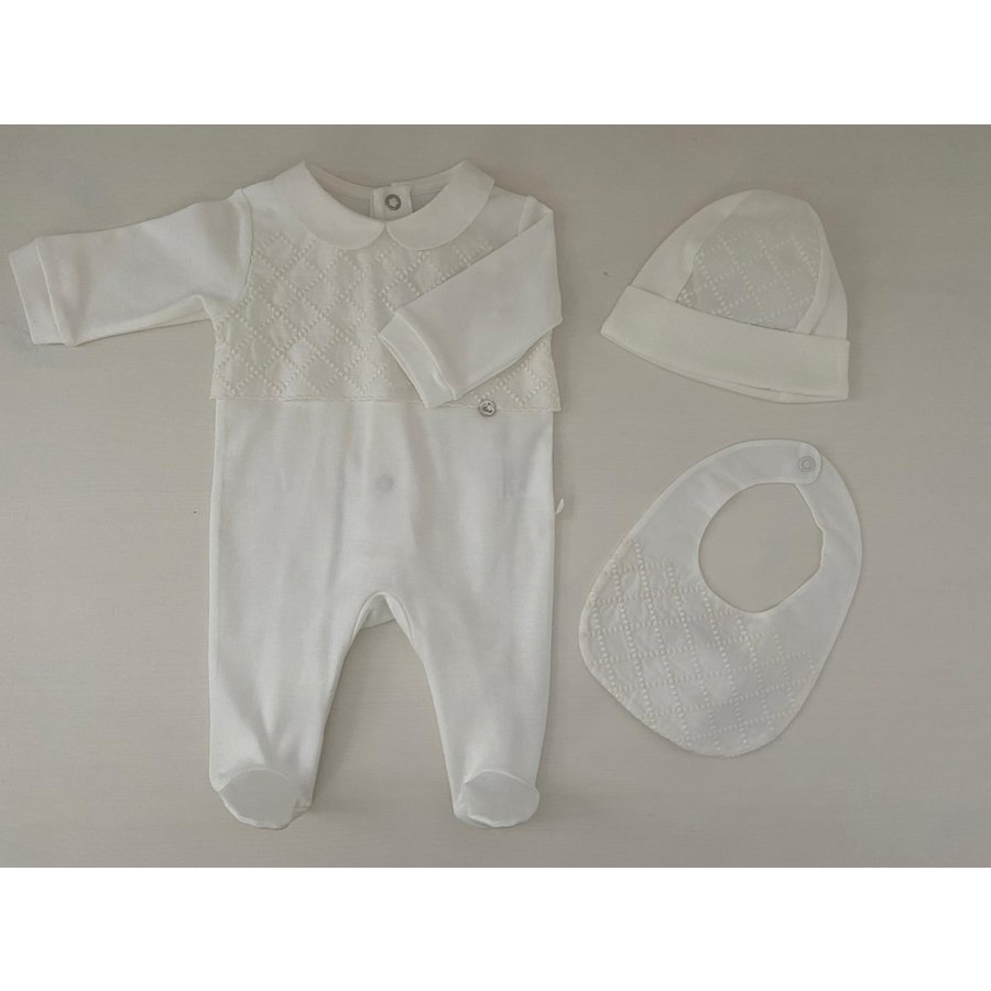 Off white mutsje met ruit patroon - Pureté