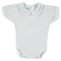 Wit romper/body met roze rand - Babidu