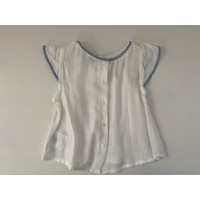 Witte blouse met blauwe randen - Patachou