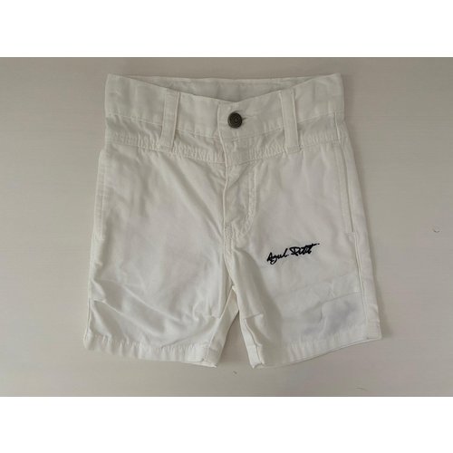 Witte short met blauwe tekst 