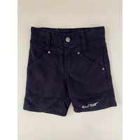 Navy short met witte tekst