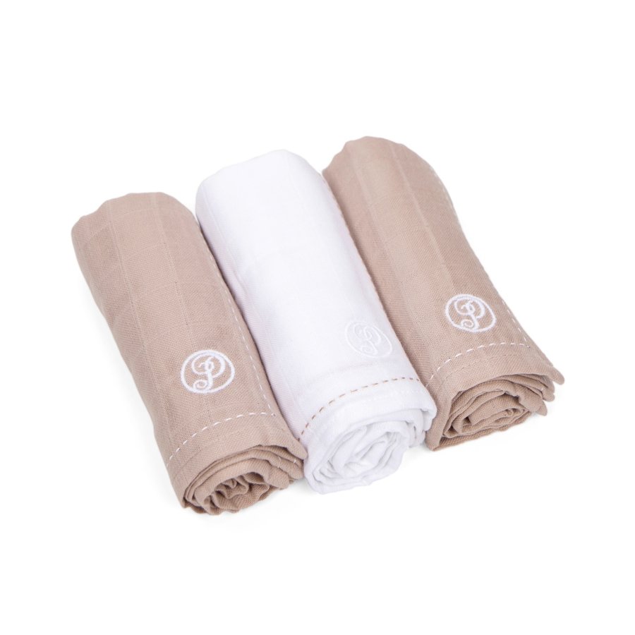 Hydrofiele doekjes  (Light Camel & White) - Poetree Kids