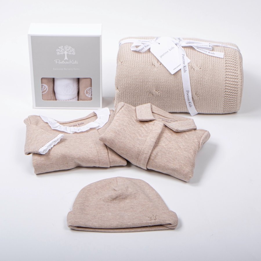 Hydrofiele doekjes  (Light Camel & White) - Poetree Kids