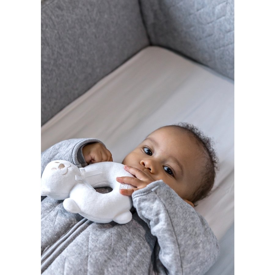 Slaapzak 70cm Grijs (Chevron Light Grey Melange) - Poetree Kids