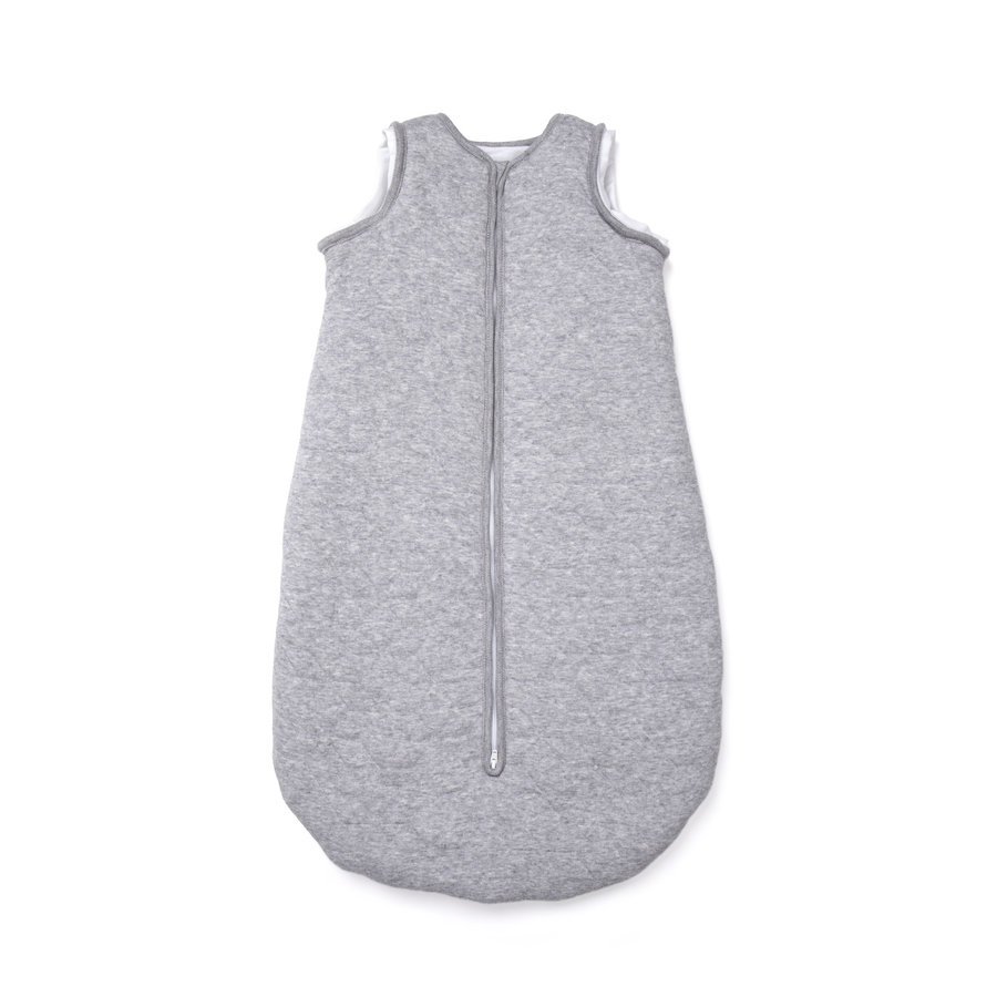 Slaapzak Grijs 90cm (Chevron Light Grey Melange) - Poetree Kids