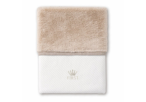 Deken met teddy voering (wit-beige) - First (My First Collection) 