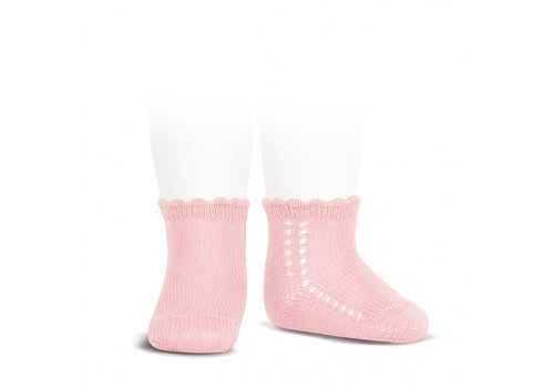 Korte opengewerkte sokken (roze) - Condor 