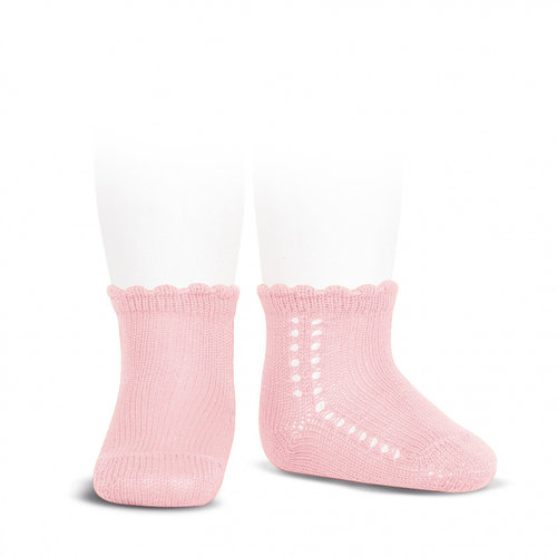 Korte opengewerkte sokken (roze) - Condor 