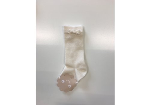 Sok met fluwelen strikje (off white) - Patachou 