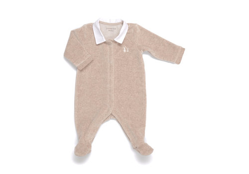 Babypakje Velours (Camel - Witte kraag) - Poetree Kids 