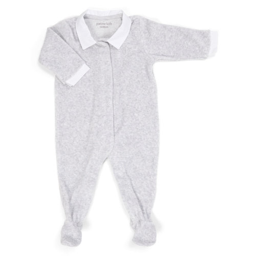 Babypakje Velours (Light grey) - Poetree Kids 