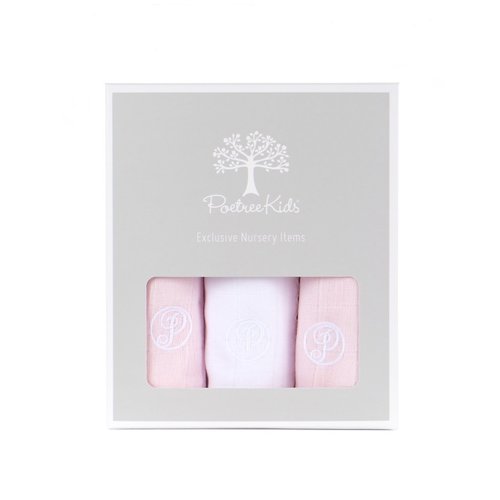 Hydrofiele doekjes (Pink & White) - Poetree Kids 
