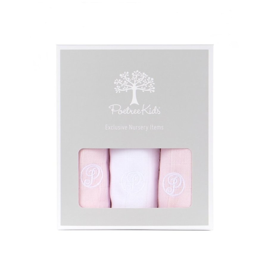 Hydrofiele doekjes  (Pink & White) - Poetree Kids