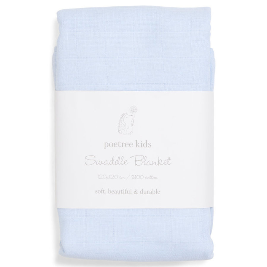 Swaddle 120x120 (Light Blue) - Poetree Kids