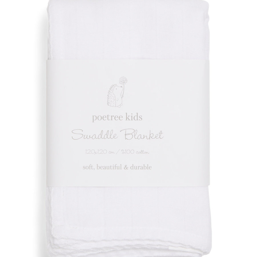 Swaddle 120x120 (White) - Poetree Kids