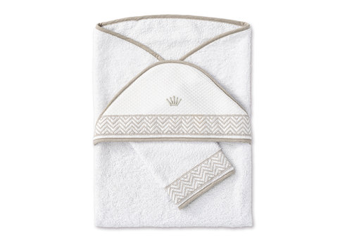 Badcape & washandje (beige) - First (My First Collection) 