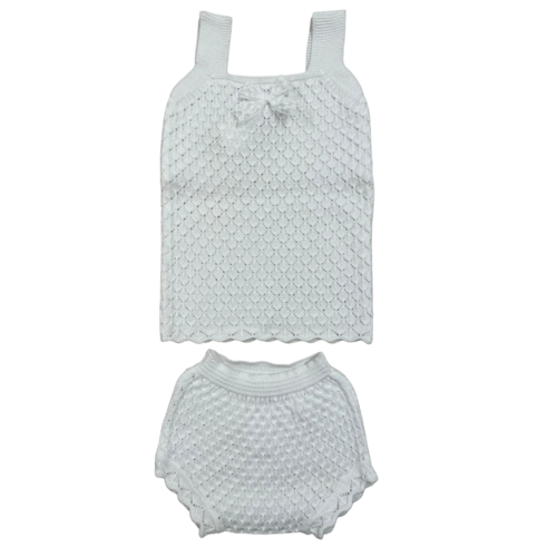 Tweedelige set: gehaakt (off white) - Mac ilusión 