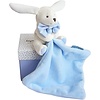 Lapin boite fleur knuffeldoekje (blauw) - DouDou et Compagnie