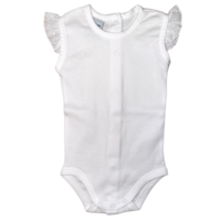 Body/Romper met ruches (wit)  - Babidu