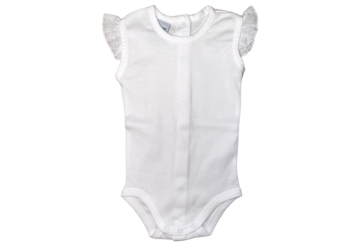 Body/Romper met ruches (wit)  - Babidu 