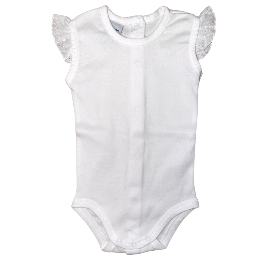 Body/Romper met ruches (wit)  - Babidu