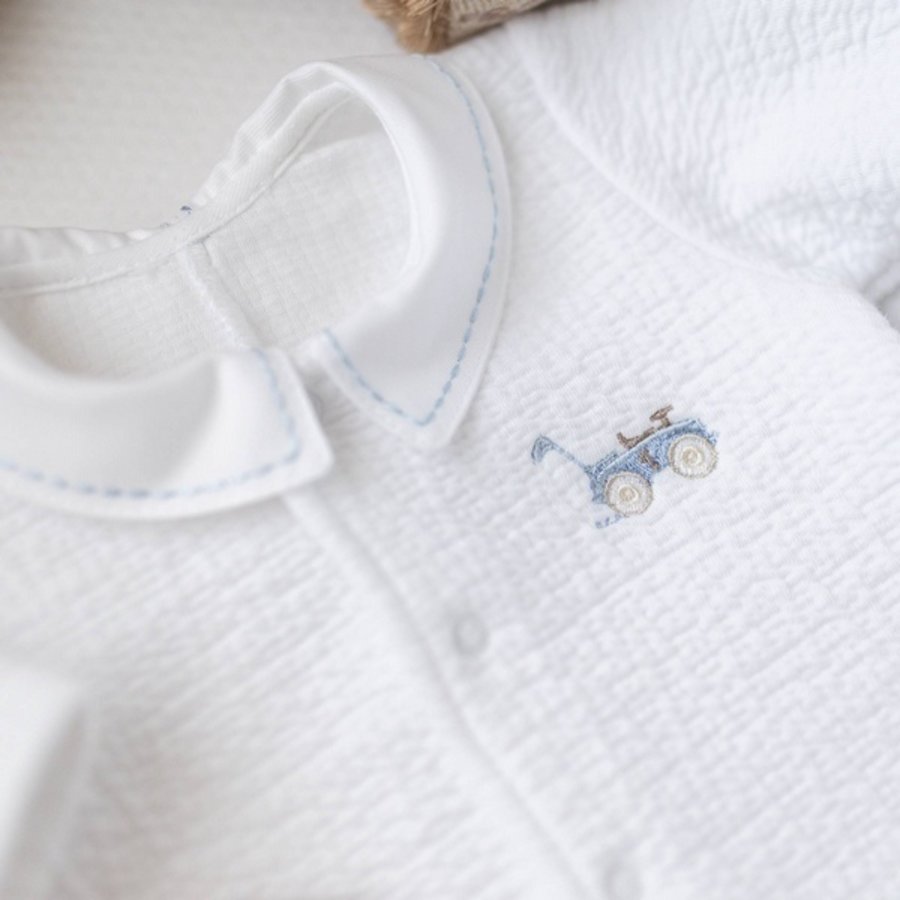 Kruippakje gewafeld jersey (blauw) - Theophile & Patachou