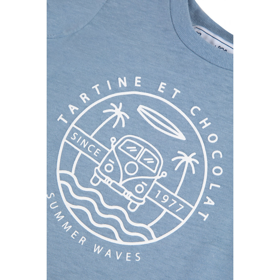 T-shirt Lichtblauw waves - Tartine et Chocolat