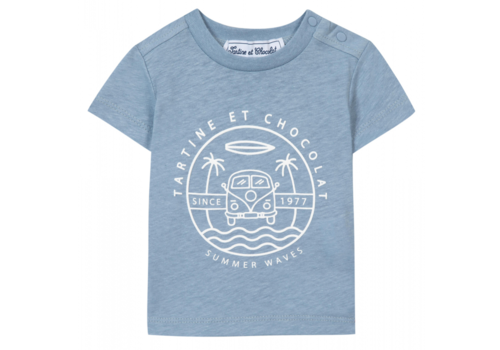T-shirt Lichtblauw waves - Tartine et Chocolat 