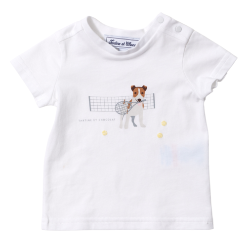 T-shirt Hond wit - Tartine et Chocolat 