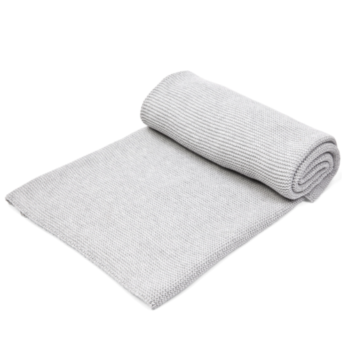 Wiegdeken Light Grey Melange - Poetree Kids 